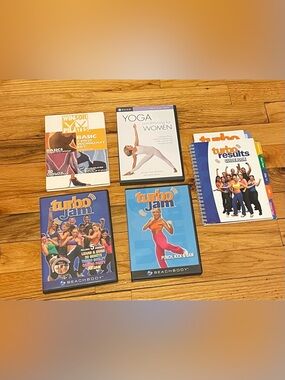 Turbo Jam & Gaiam Yoga DVD Workout Set in Blue and White
